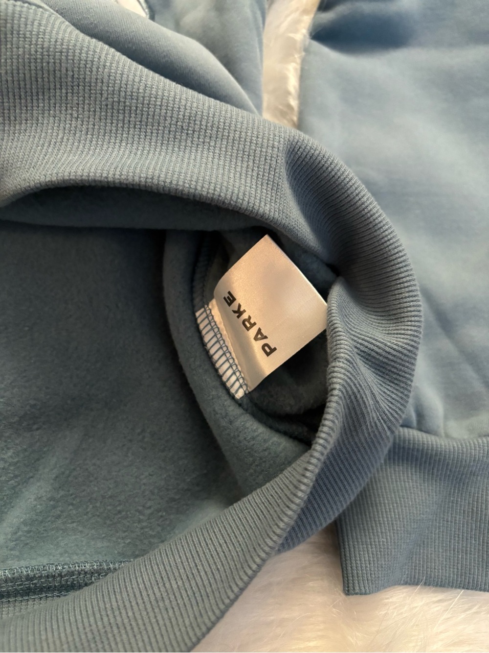 PARKER Glacier Blue Mock neck Sweatshirt S/M NWT - Picture 7 of 9